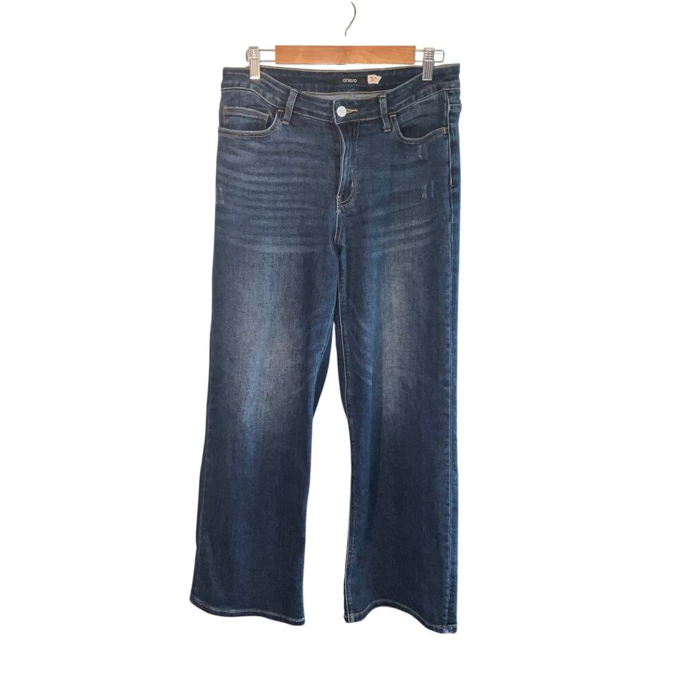 Oneso Dark Wash Blue Wide Leg Stretch Jeans Size 30